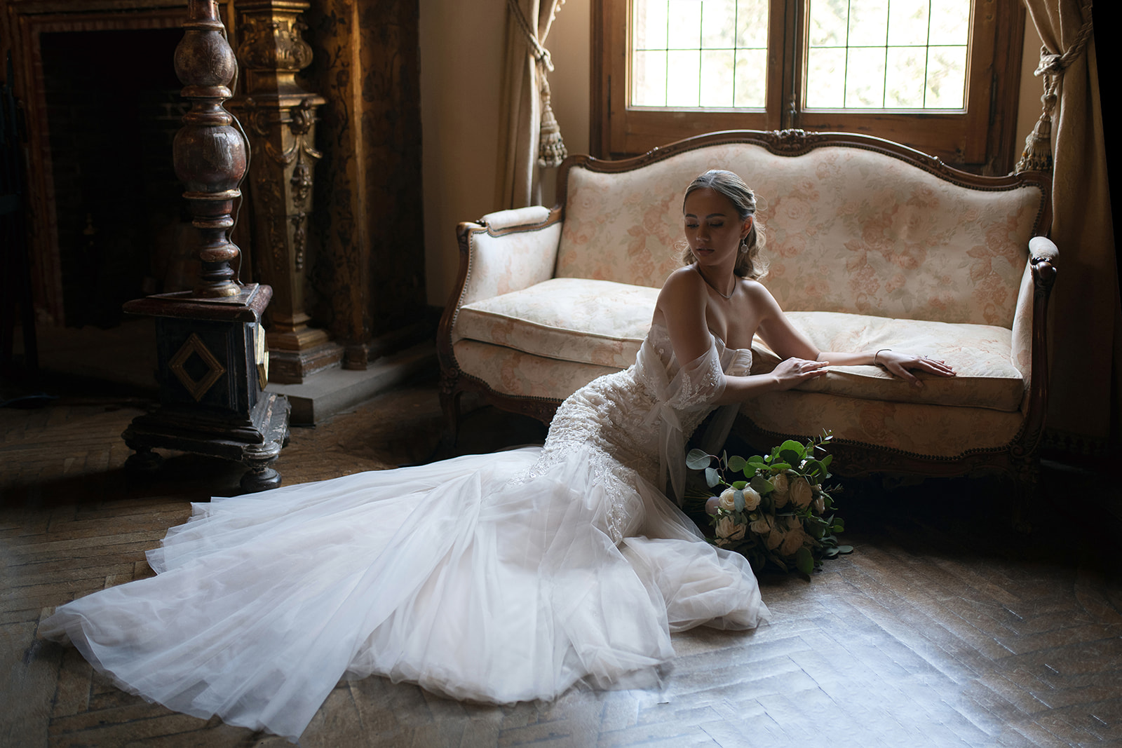 Bride walking down the aisle at La Baronia