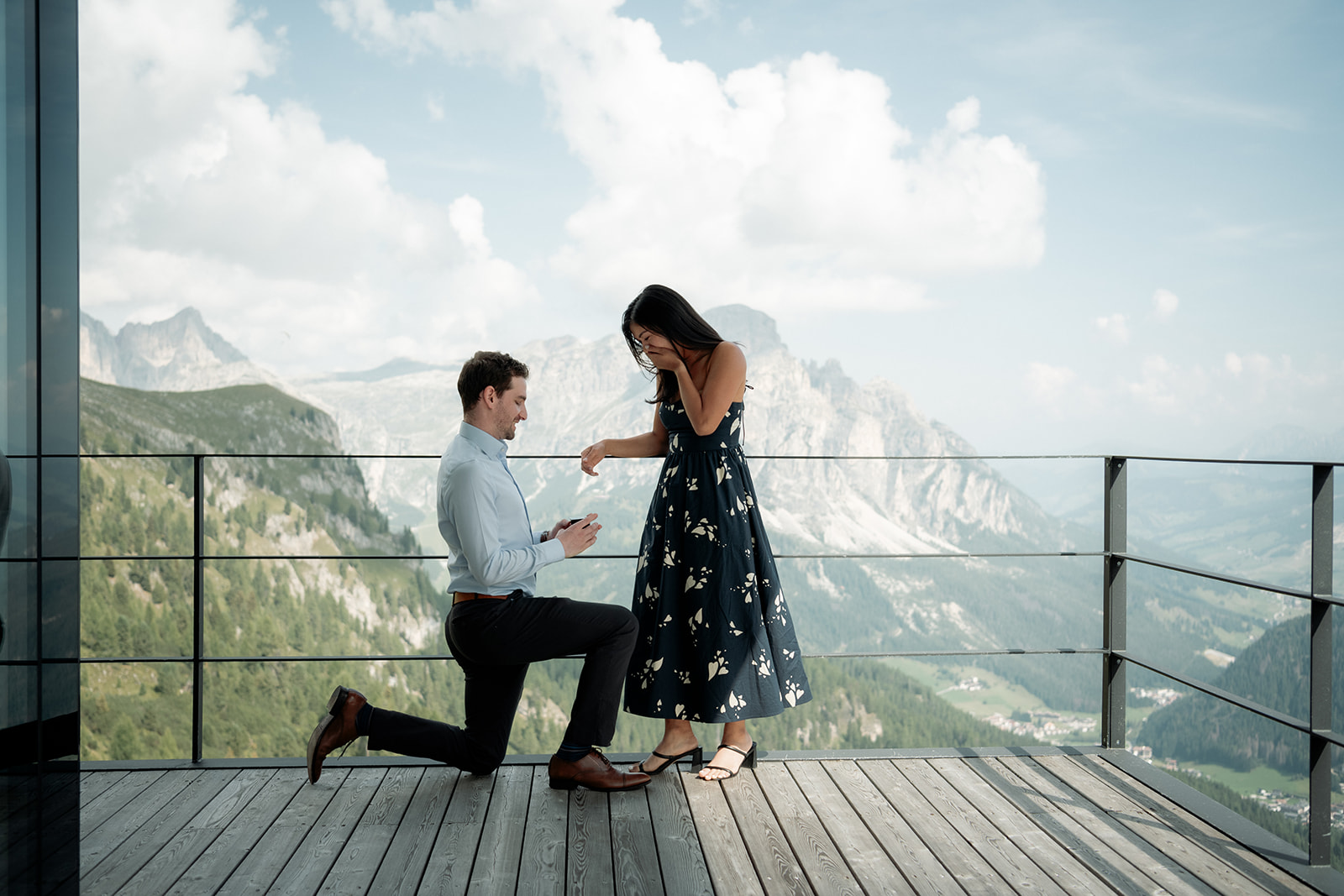Dolomites proposal on a restaurant terrace with a view