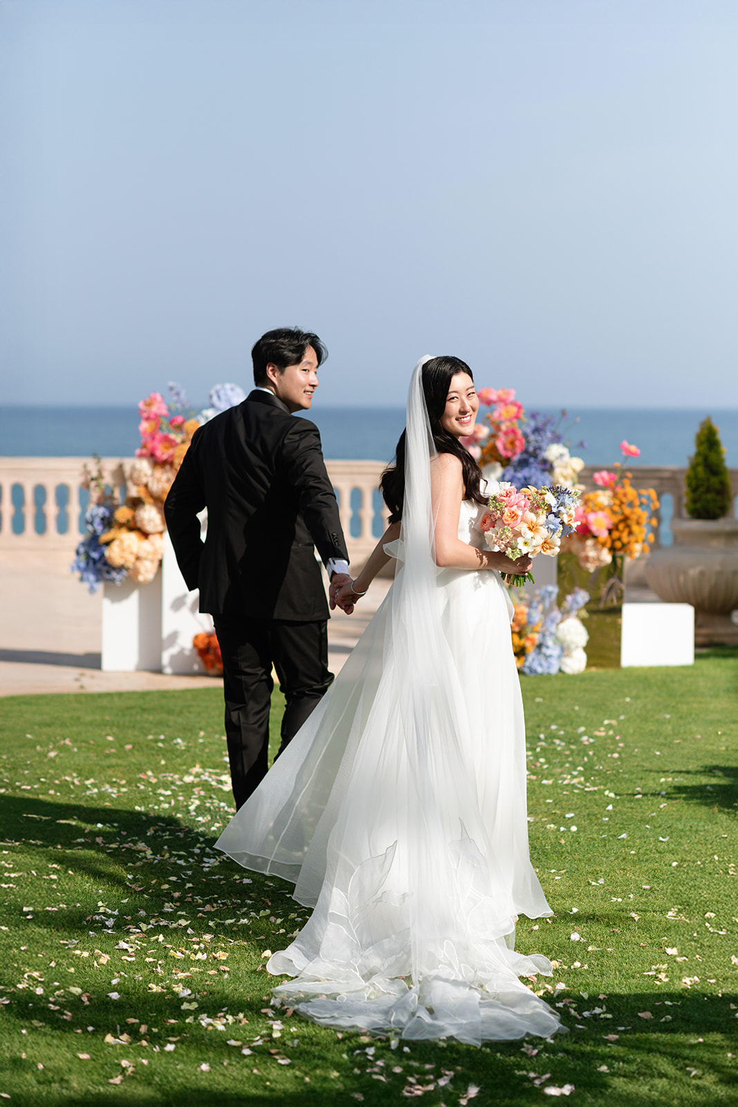 Soojin and Albert at their destination wedding at Xalet del Nin