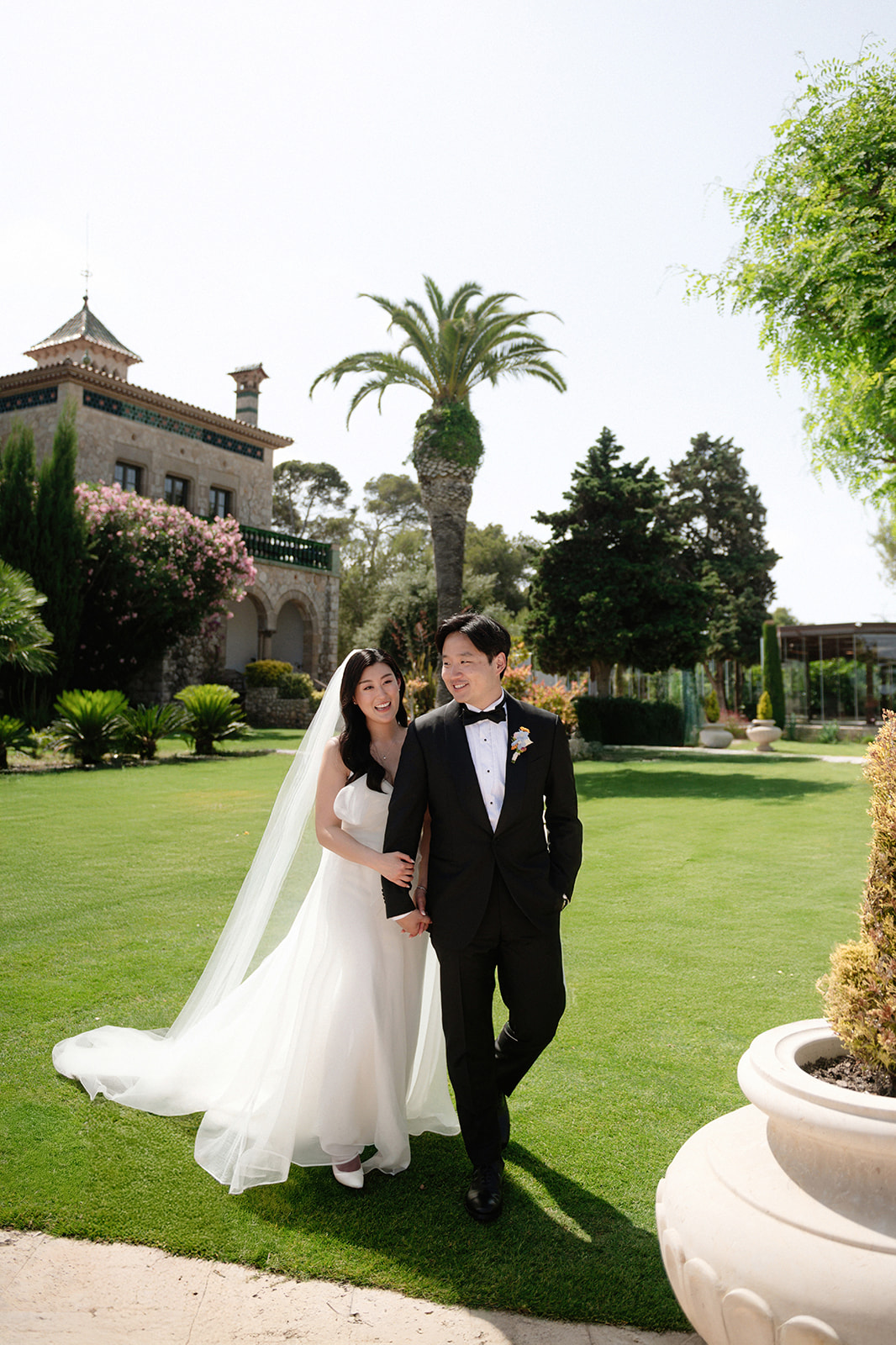 Soojin and Albert, editorial wedding portrait at Xalet del Nin