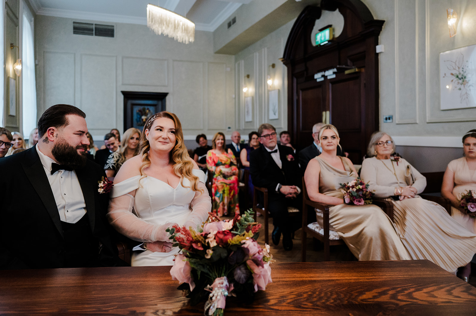 Guests celebrating after the ceremony