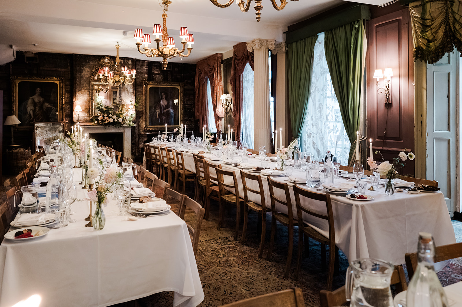 Dining table set for the wedding breakfast at Brunswick House