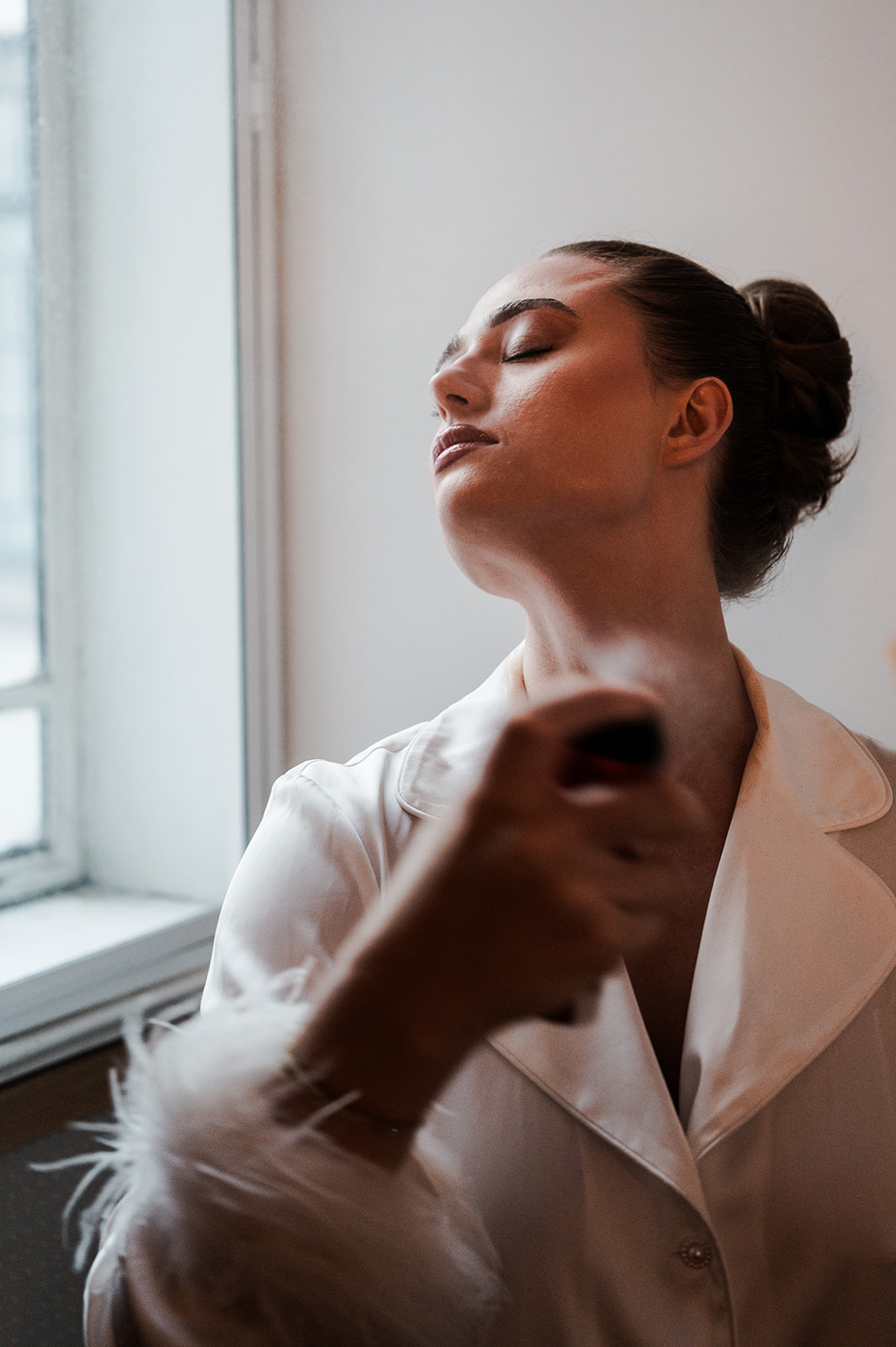 Getting ready — candid moment