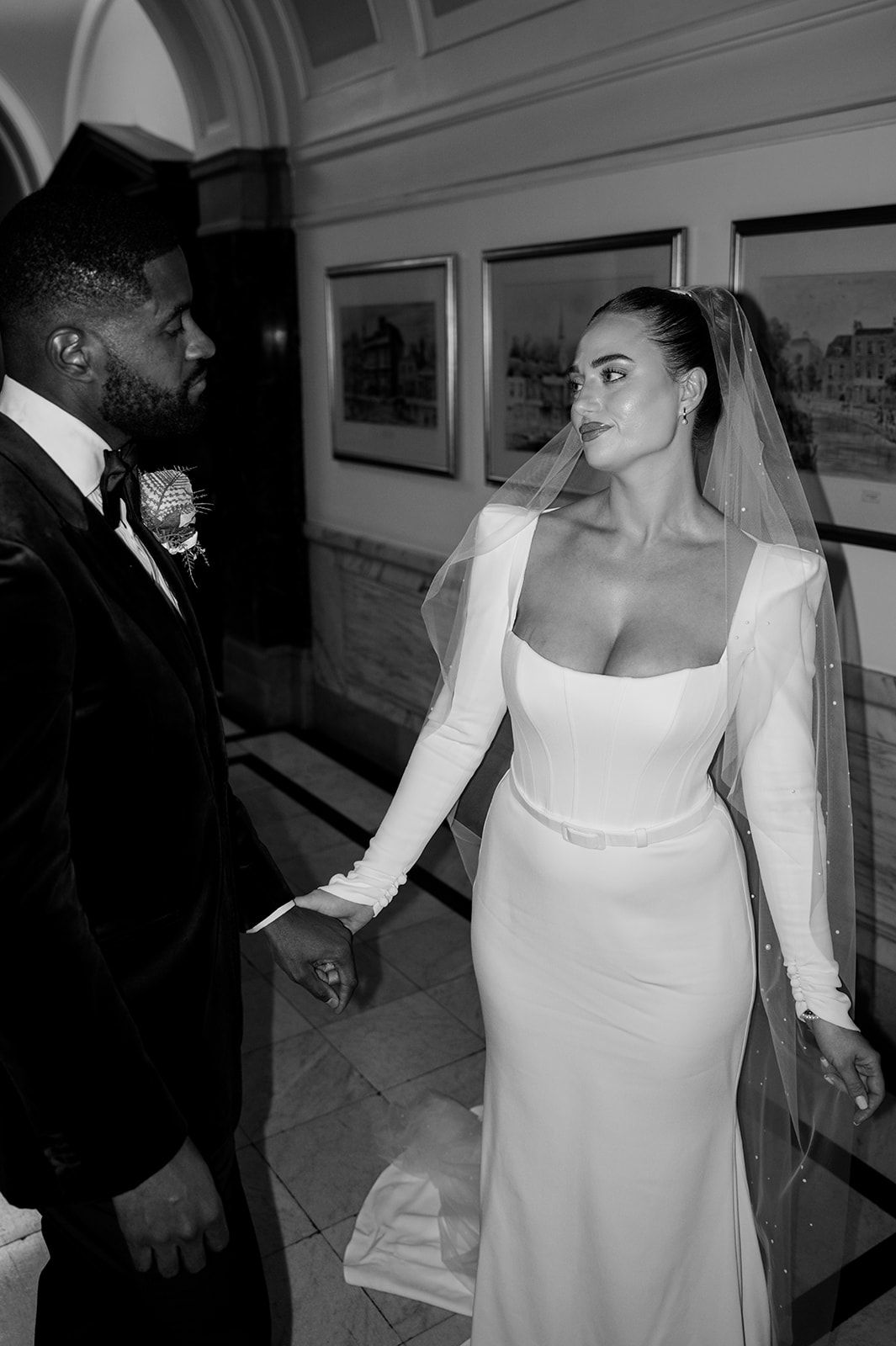 Sophie and Dan — couple portrait at Islington Town Hall