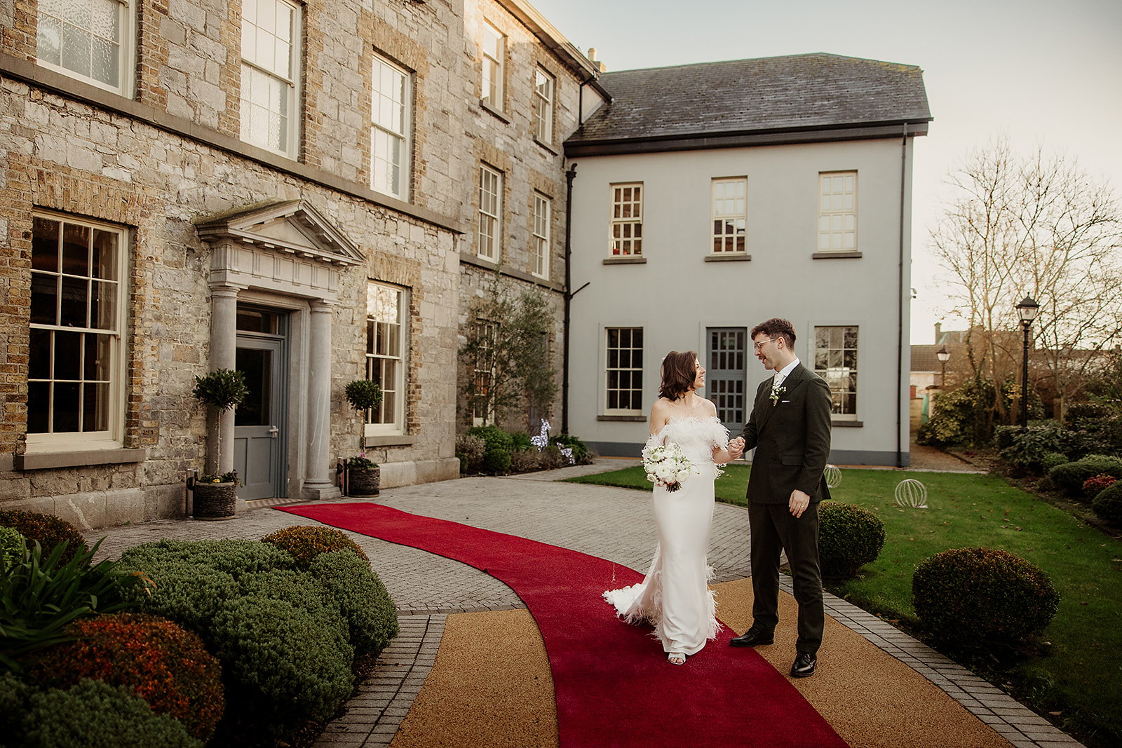 Francesca and Ciaran together in The Abbey courtyard in Athy