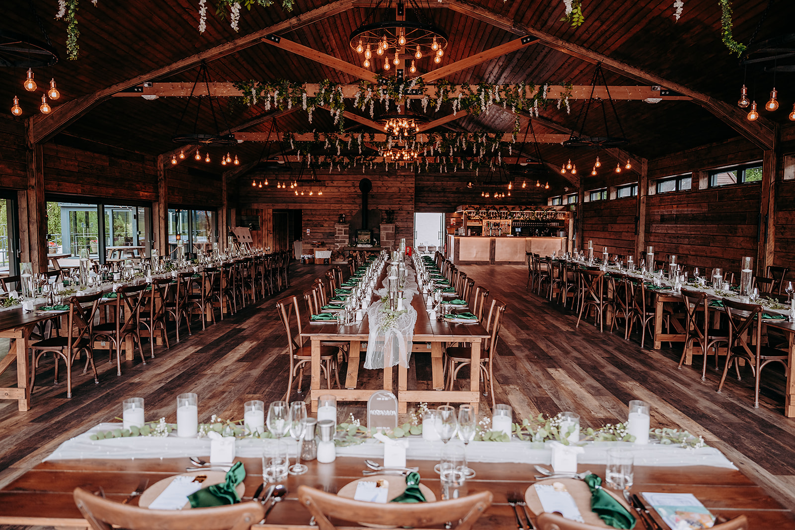 The Glen Clova reception room set for a wedding breakfast