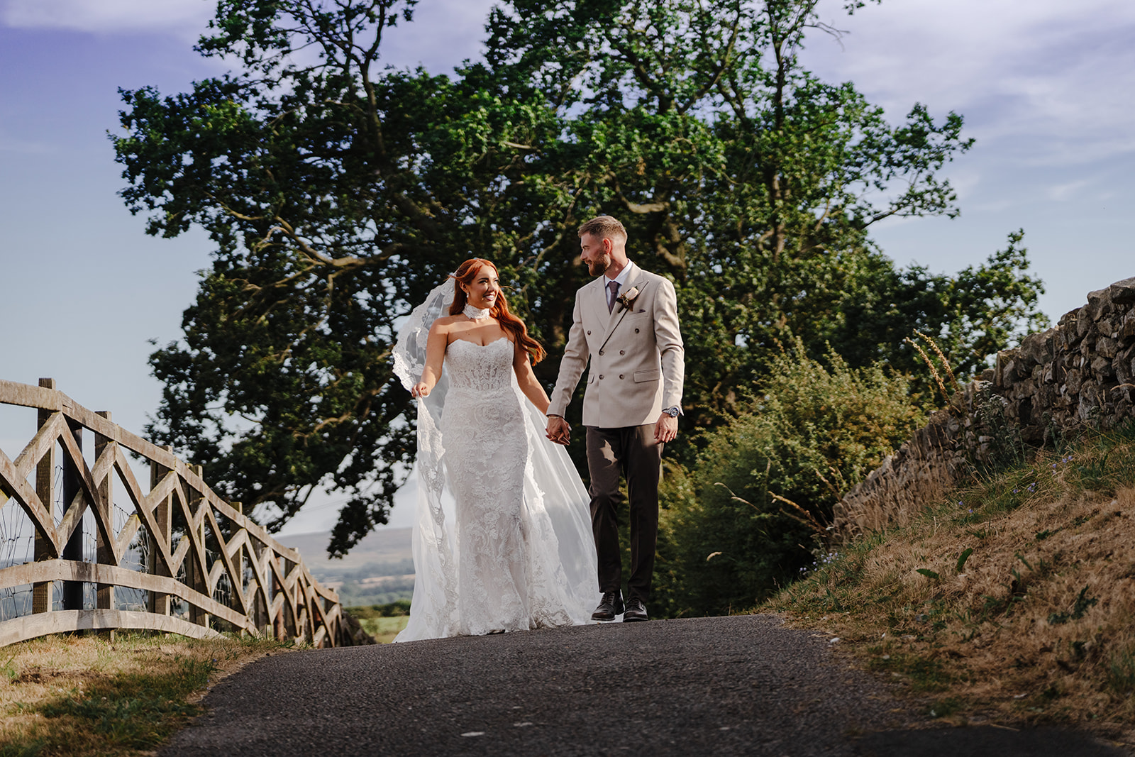 Niamh and Tyler beneath the trees at Runa Farm