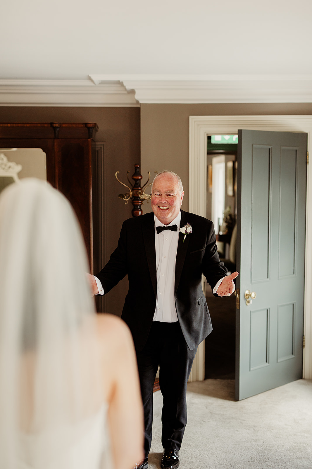 A first look at Corrine in her wedding dress